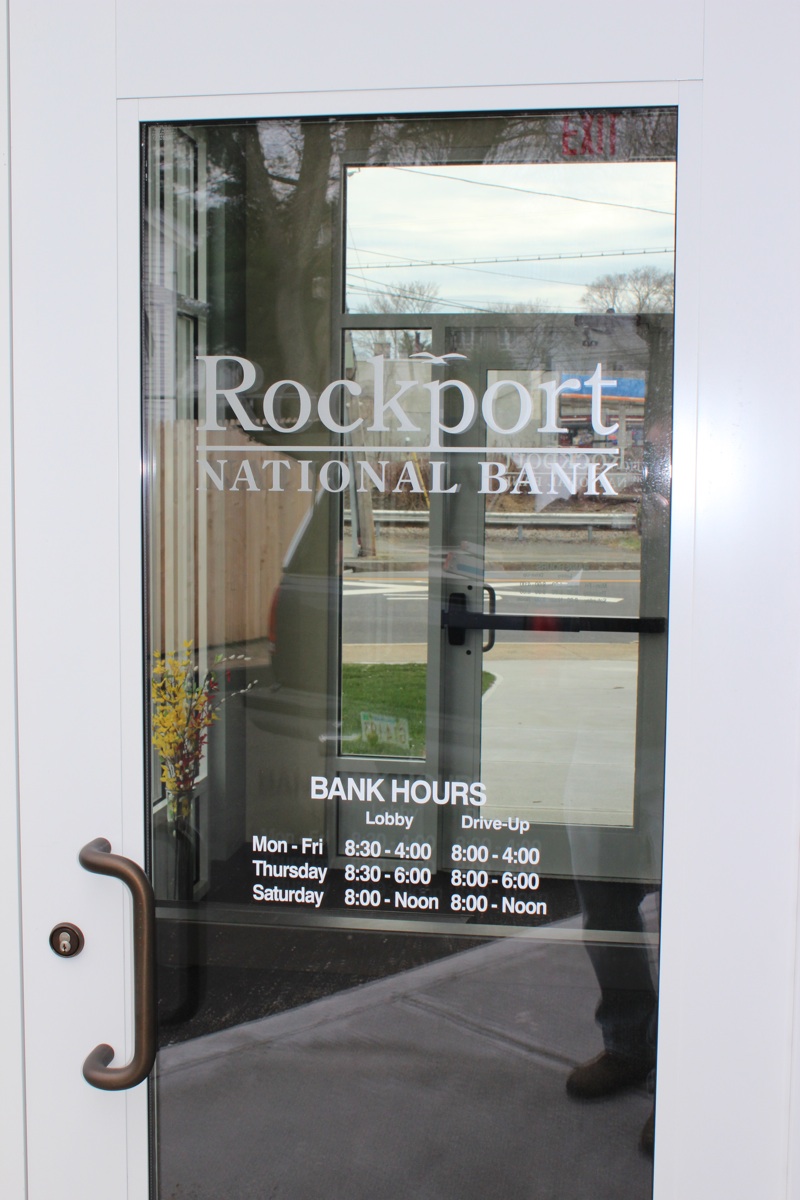 Rockport Bank - Glass Lettering