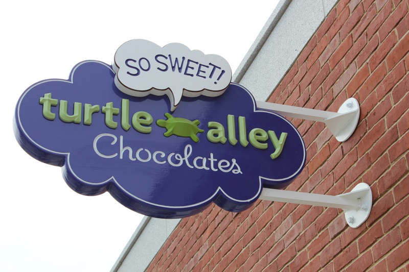 Turtle Alley Chocolates - Hanging Sign